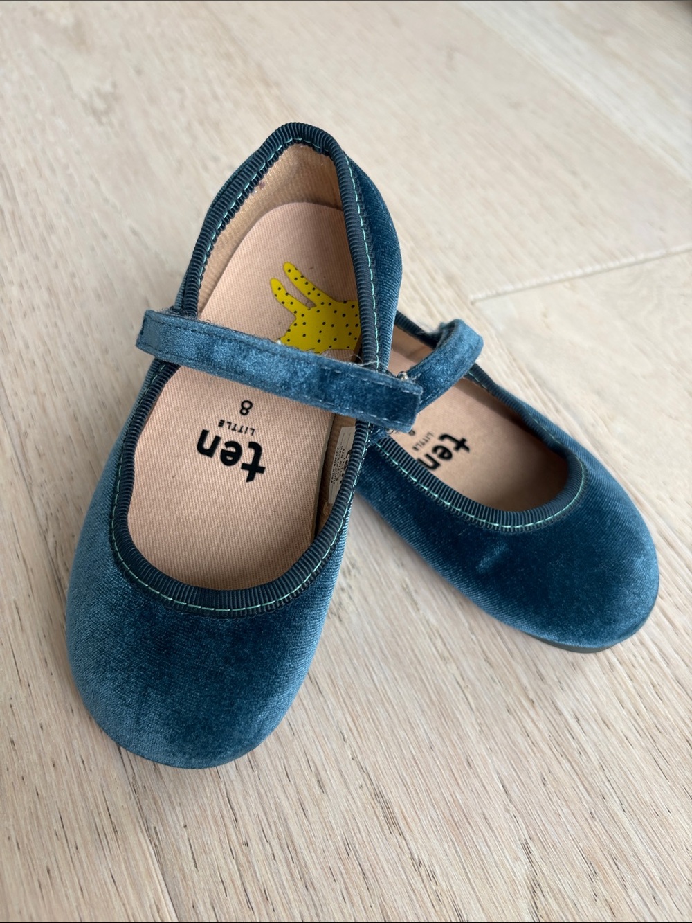 Girls' Teal Velvet Mary Jane Shoes